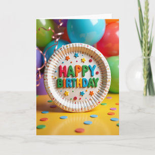 Joyful Birthday Textured Plate Card