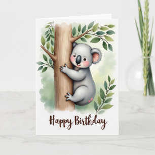 Joyful Birthday Watercolor Animal Card