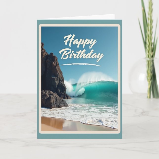 Joyful Birthday Wave Card (Front)