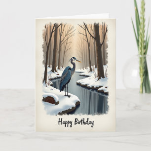 Joyful Birthday Winter Bird Card