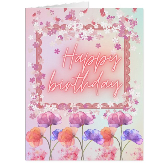 Joyful Birthday Wishes Greeting Card (Front)