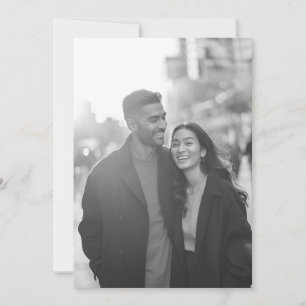 Joyful Black and White Photo Invitation