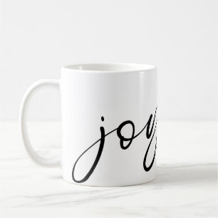 Joyful Black Calligraphy Name White Coffee Mug