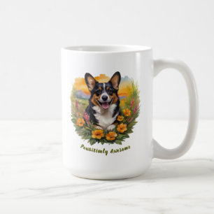 Joyful Black Corgi Coffee Mug