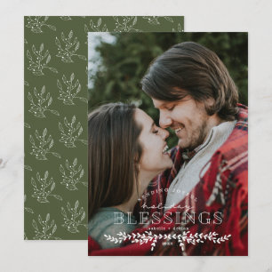 Joyful Blessings Hand Lettered Photo Flat Card