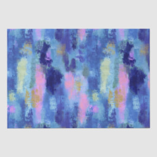 Joyful Blue Abstract Art Tissue Paper