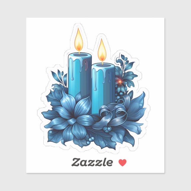 Joyful Blue Candle for Christmas (Sheet)