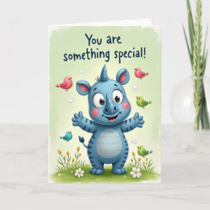 Joyful Blue Creature Birthday Card