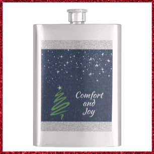 Joyful Blue Evening Hip Flask
