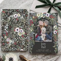 Joyful Botanical Christmas Personalized Arch Photo