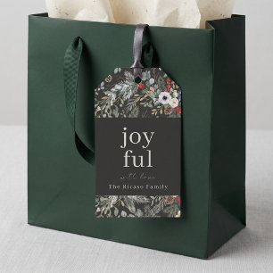 Joyful Botanical Christmas Personalized Gift Tags