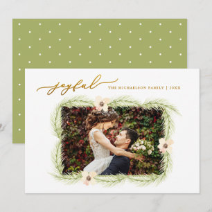 Joyful Branches Winter Christmas Photo Holiday Card