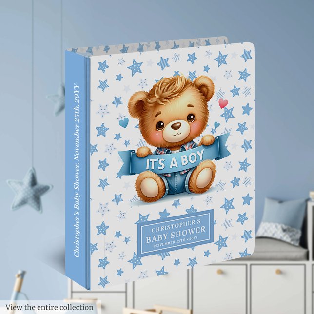 Joyful C’est un garçon baby shower classeur pour l (Joyful It’s a boy baby shower binder for memories)