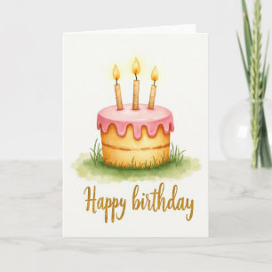 Joyful Candlelit Cake Card