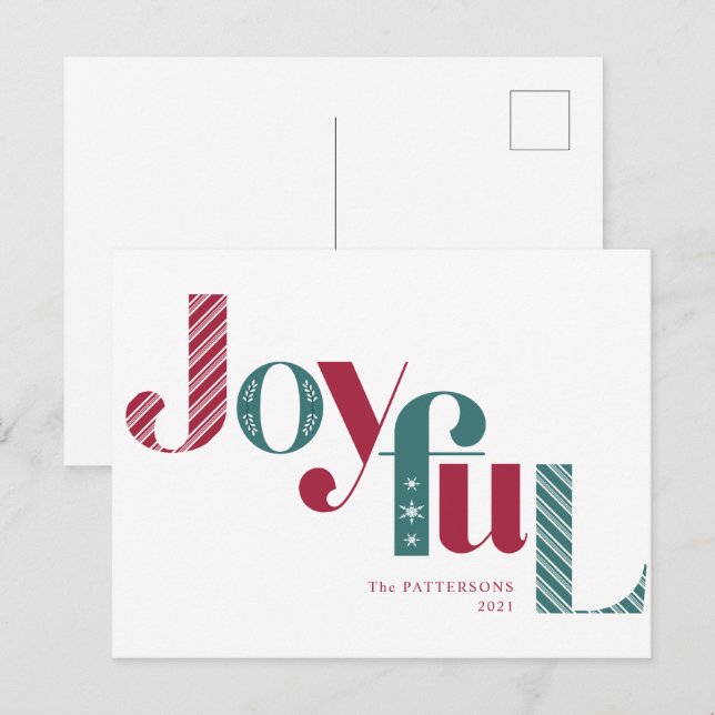 Joyful Candy Cane Burgundy Holiday (Front/Back)