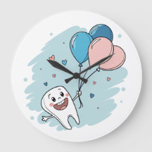 Joyful Cartoon Tooth with Balloons – Dental Health