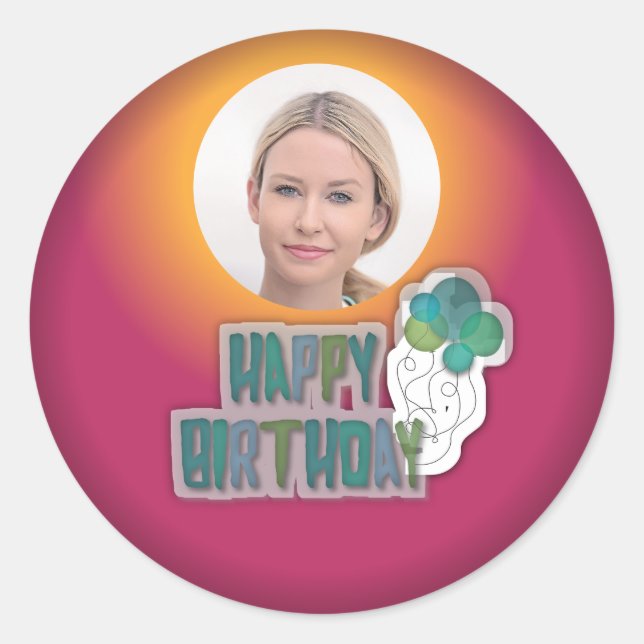 Joyful Celebration: Classic Happy Birthday Sticker (Front)