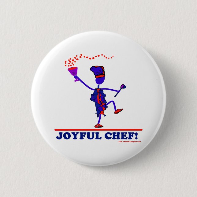 Joyful Chef 2 Inch Round Button (Front)