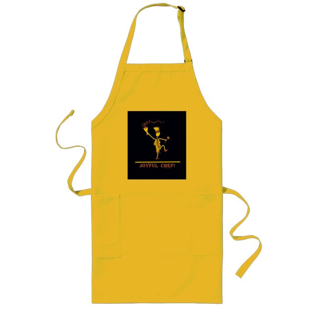 Joyful Chef Hot Yellow Long Apron (Front)