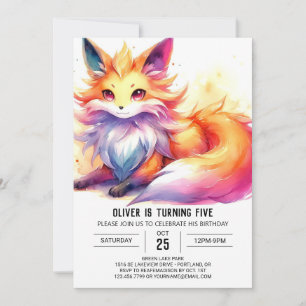 Joyful Children Fox Birthday Invitation