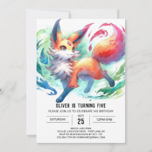 Joyful Children Fox Birthday Invitation