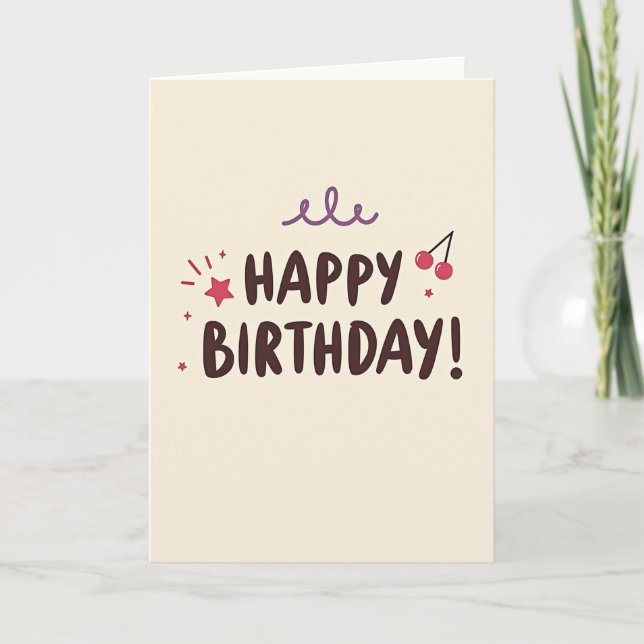 Joyful Chocolate Birthday Card (Front)
