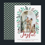 Joyful Christmas Arch Berries Foliage Photo Green Holiday Card<br><div class="desc">Joyful Christmas Arch Berries Foliage Photo Green Holiday Card</div>