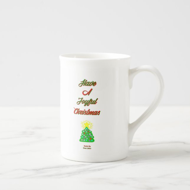 Joyful Christmas Bone China Mug (Right)