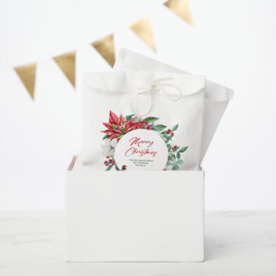 Joyful Christmas botanicals, flowers and birds Favour Bag