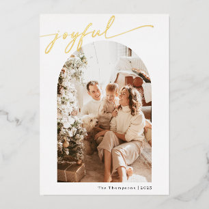 Joyful Christmas Card   Modern Holiday Photo Card