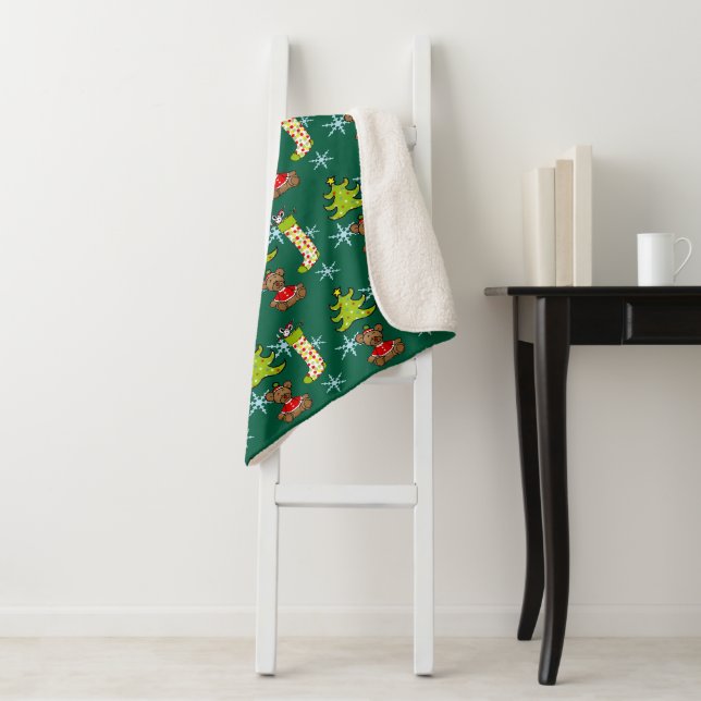 joyful Christmas decorations Sherpa Blanket (In Situ)