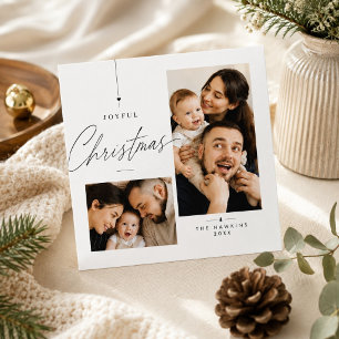 Joyful Christmas Family Portraits Personalized Holiday Card