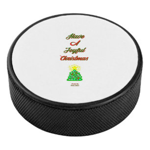 Joyful Christmas Hockey Puck