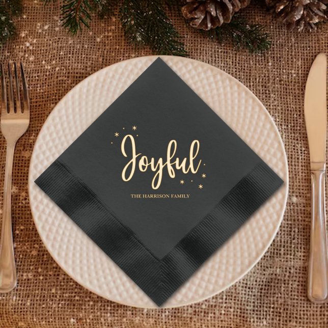 Joyful Christmas Holiday Foil Napkins (Creator Uploaded)