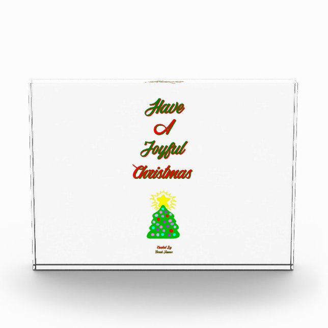 Joyful Christmas Horizontal Photo Block (Front)