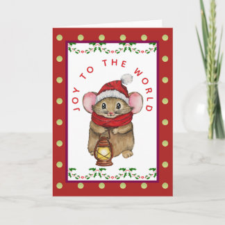 Joyful Christmas mouse greeting card