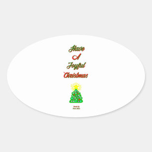 Joyful Christmas Oval Sticker