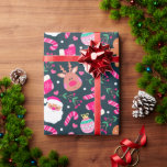 Joyful Christmas Pattern Wrapping Paper<br><div class="desc">Joyful Christmas pattern featuring Santa,  gingerbread man,  christmas stocking,  reindeer,  candy cane,  hearts,  baubles and berries.</div>