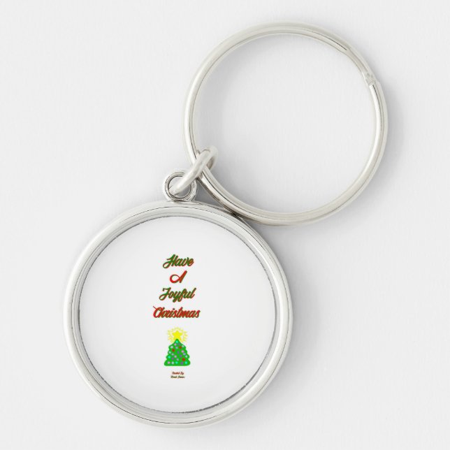 Joyful Christmas Premium Round Key Chain (Front)