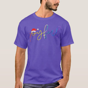 Joyful Christmas Pride Novelty Holiday Santa Hat R T-Shirt