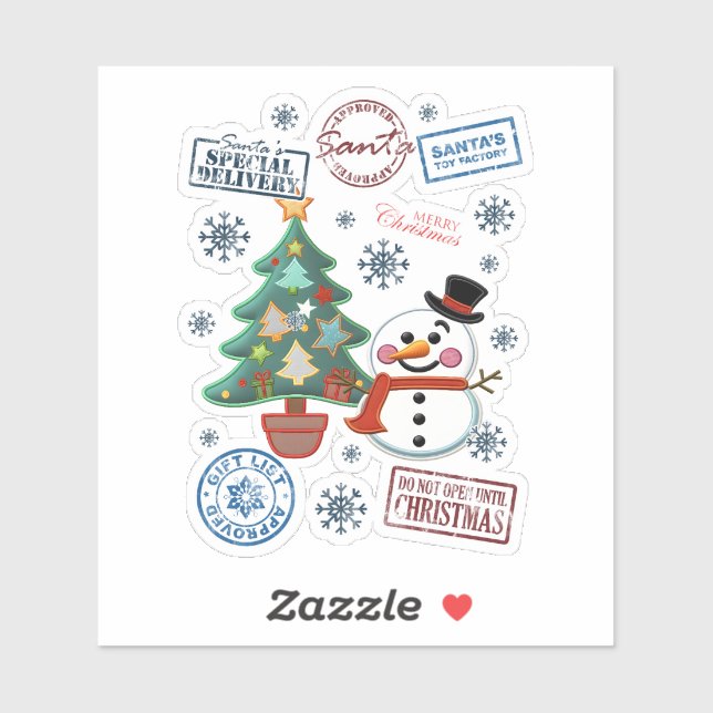 Joyful Christmas Stickers for Winter (Sheet)