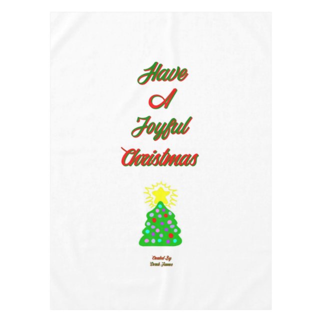 Joyful Christmas Tablecloth  (Front)