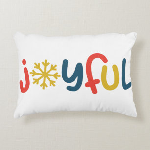 Joyful Christmas Throw Pillow – Festive Holiday