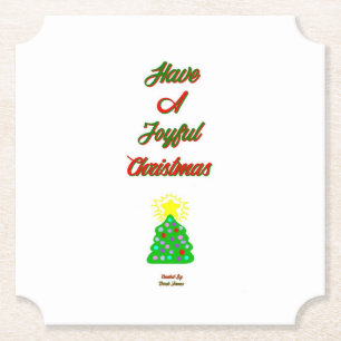 Joyful Christmas Ticket Paper Coaster