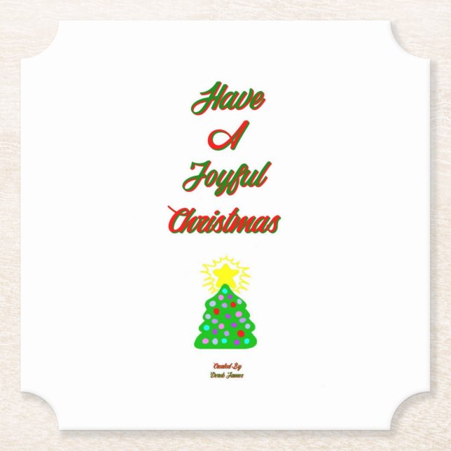 Joyful Christmas Ticket Paper Coaster (Front)