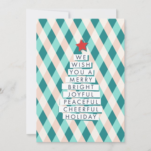 Joyful Christmas Tree - Words of Cheer Holiday Card (Front)