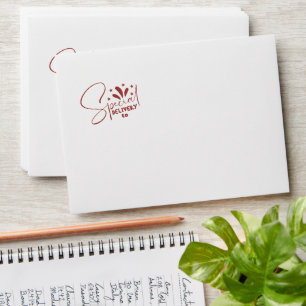 Joyful Christmas Trees Reindeer Liner Holiday Card Envelope