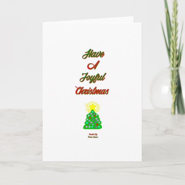 Joyful Christmas Vertical Greeting Card (Front)