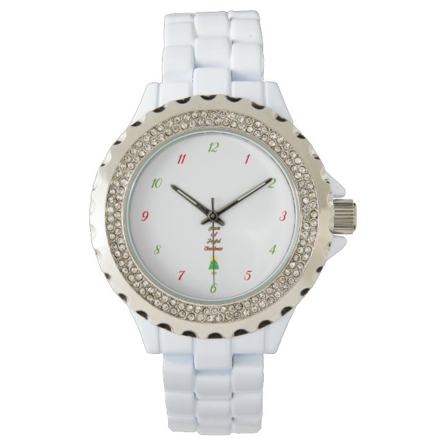 Joyful Christmas Women's Rhinestone Watch (Front)