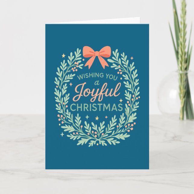 Joyful Christmas Wreath Card (Front)